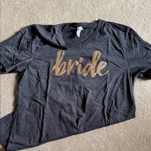 Bella Canvas Charcoal T-Shirt with Glittering Gold Design